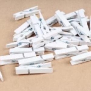 Прищепка 4.5 см Белые (25 шт/уп) 568018