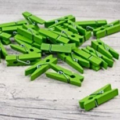 Прищепки 3.5 см Зеленые 24 шт/уп 568017