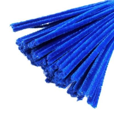 Проволока синельная бархатная 6 мм 30 см синий 100 шт/уп