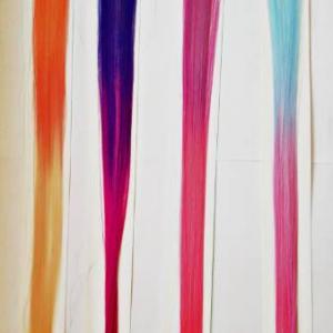 Пряди волос длинные цветные двухцветные микс (Цена за штуку) 12669