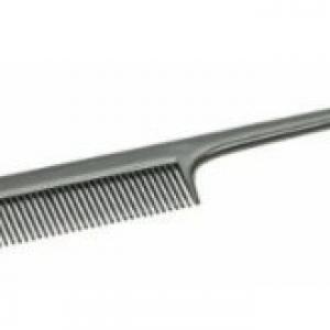 Расческа гребень с частыми зубьями 1808/2 с пластиковым хвостиком 20.5 см черный