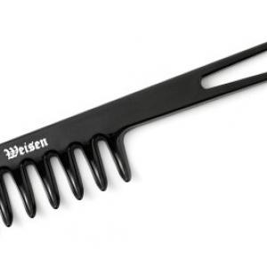 Расческа-гребень с редкими забьями ABS-29139 Black с разделителем Ласточкин хвост 19 см