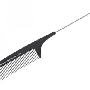 Расчёска-гребень harizma h10670 с металлическим хвостиком (карбон)