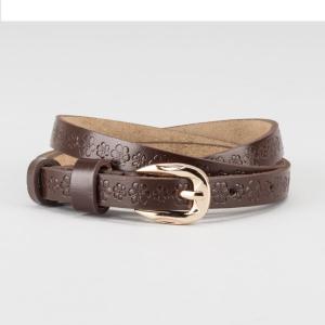 Ремень женский, ширина - 2 см, винт, пряжка золото, цвет коричневый 2771662