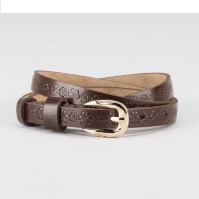 Ремень женский, ширина - 2 см, винт, пряжка золото, цвет коричневый 2771662