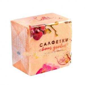 Салфетки бумажные 25*25 см LOTTI Персиковые 1 сл 100 л