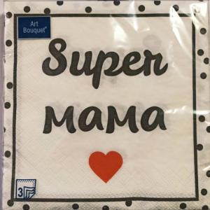 Салфетки бумажные 33*33 см DB Супер мама 3 сл 20 л