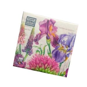 Салфетки бумажные 33*33 см Декоративные ирисы 3-х сл.с рис.(20 л)