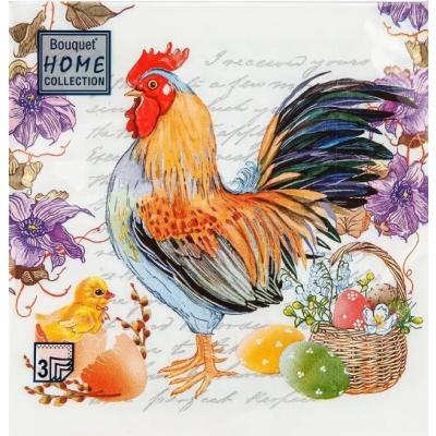 Салфетки бумажные 33*33 см Пасхальная композиция 3-х сл.с рис.(20 л)