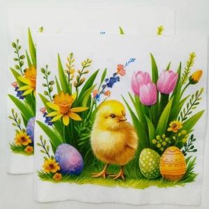 Салфетки бумажные 33*33 см Веселый цыпленок 3-х сл.с рис.(20 л)