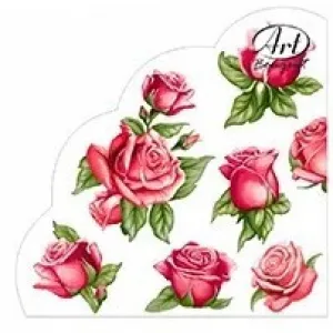Салфетки бумажные DR d=32 см Красные розы 3 сл 12 л 901248