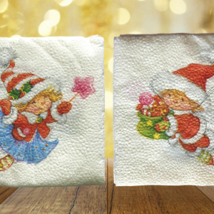 Салфетки новогодние бумажные 24*24 см 1 слой Зимние феи 50 шт