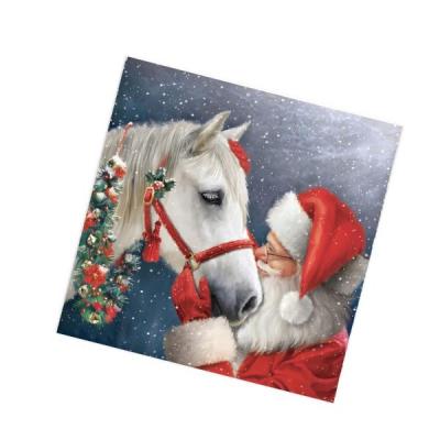 Салфетки новогодние бумажные 33*33 см Дед Мороз и верный друг 3 слоя 20 листов 902151