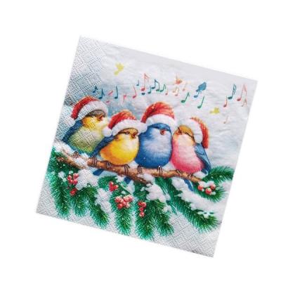 Салфетки новогодние бумажные 33*33 см Новогодний квартет 3 слоя 20 листов 902160