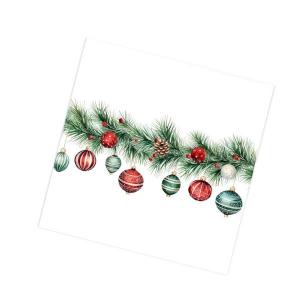 Салфетки новогодние бумажные 33*33 см Новогодняя гирлянда 3 слоя 20 листов 902164