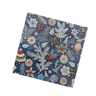 Салфетки новогодние бумажные 33*33 см Зимний орнамент 3 слоя 20 листов 902155