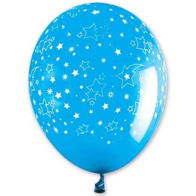 Шар воздушный латексный кристалл с рисунком (25 шт) Звезды 1103-0603