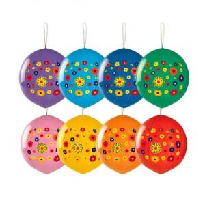 Шар воздушный латексный Панч-болл с рисунком (25 шт) Цветы разноцветные 1104-0051