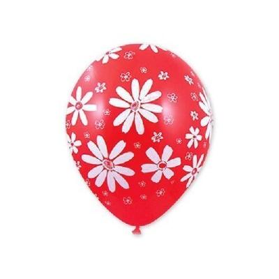 Шар воздушный латексный пастель с рисунком (50 шт) Ромашки 1103-0440