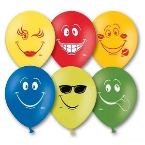 Шар воздушный латексный с рисунком (50 шт) Улыбка 1103-0107