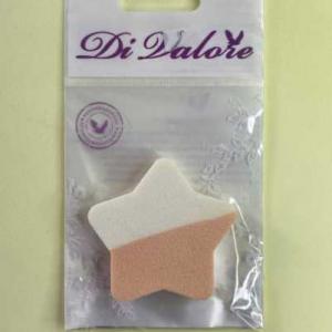 Спонж для нанесения пудры и тональных средств/ латекс/ звезда/ бело-бежевый/ 5.5 *0.6 см