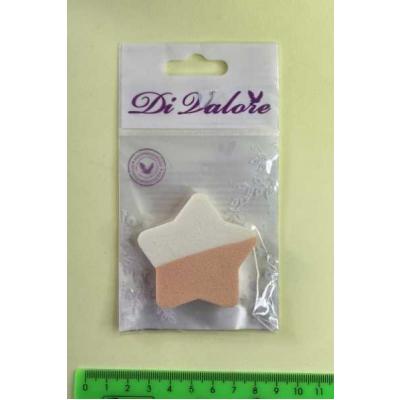 Спонж для нанесения пудры и тональных средств/ латекс/ звезда/ бело-бежевый/ 5.5 *0.6 см