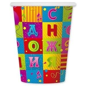 Стакан бумажный С ДР Мозаика 250 мл 6 шт 1502-1294