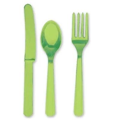 Столовые приборы пластик Kiwi Green 24 шт 1502-0904 ЦЕНА ЗА НАБОР