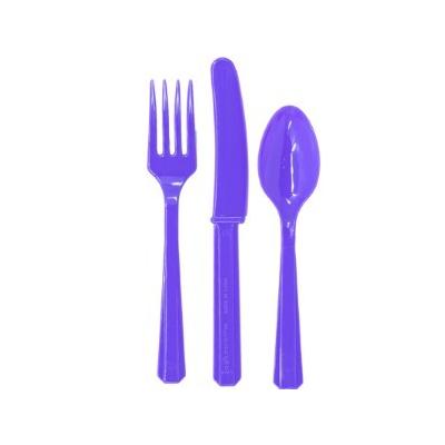 Столовые приборы пластик Purple 24 шт 1502-1320 ЦЕНА ЗА НАБОР