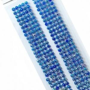 Стразы клеевые блестящие 2 полосы 5 мм Синий хамелеон 2715215