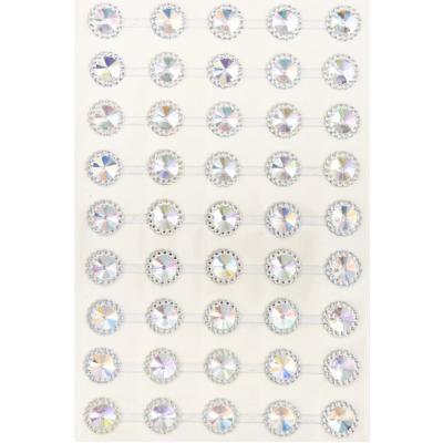 Стразы клеевые Цветок хамелеон 1.2 см Серебро 172096