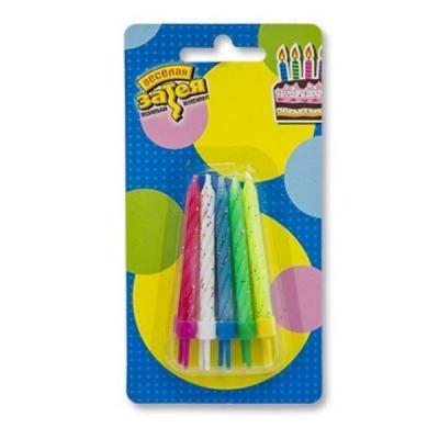 Свечи для торта с подставкой блеск 10 шт 1502-1153