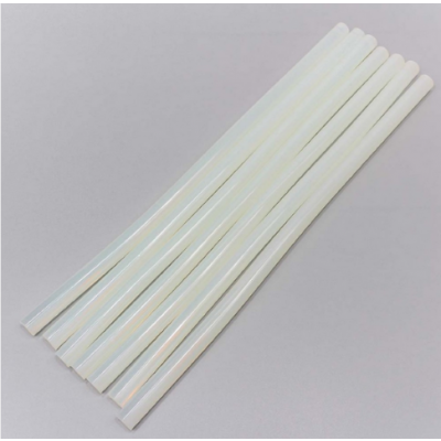 Термоклей d=11 мм*30 см прозрачный белый 35 шт/уп 44419