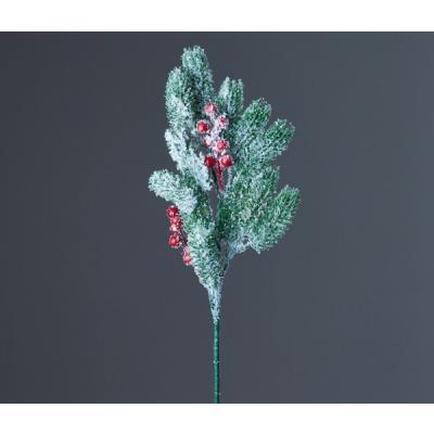 Ветка заснеженная с ягодами 48 см 50131