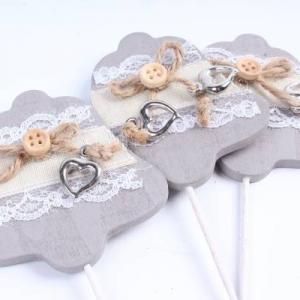 Вставка Колокольчик серый с кружевом