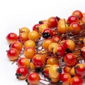 Ягодка на веточке 1 см (10 шт) Красно-оранжевый 172239