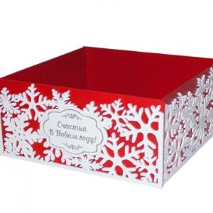 Ящик деревянный 25*25*11.5 см Счастья в Новом году! 153070