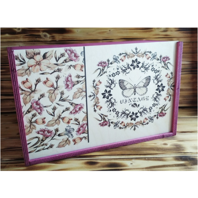 Ящик деревянный подарочный 20*30*12 см Бабочки 23072