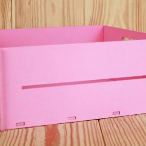 Ящик деревянный с ручками 23*23*9 см Розовый 151483