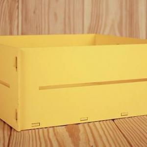 Ящик деревянный с ручками 23*23*9 см Желтый 151481