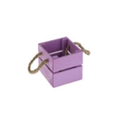Ящик деревянный с веревочной ручкой 13*12.5*9 см Фиолетовый 230275