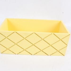 Ящик деревянный №11 без ручки 25*12.5*10 см Желтый в квадратик 56793