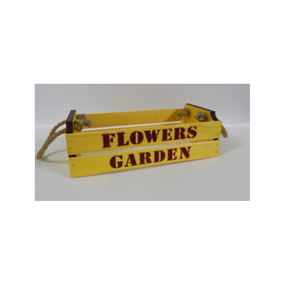 Ящик подарочный деревянный с веревочными ручками 24.5*14.5*9 см Flowers лимон 23019