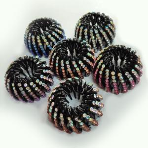 Заколка для волос на хвост со стразами Чёрные средние (Цена за штуку) 11891