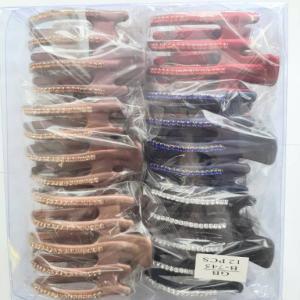 Заколка краб боковой со стразами 746 в уп 12 шт ассорти