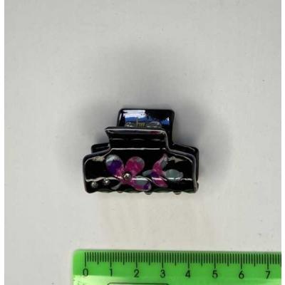 Заколка краб для волос 4 см со стразами 13161