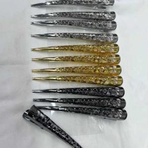 Зажим для волос металлический 13 см Узор (Цена за штуку) 16249