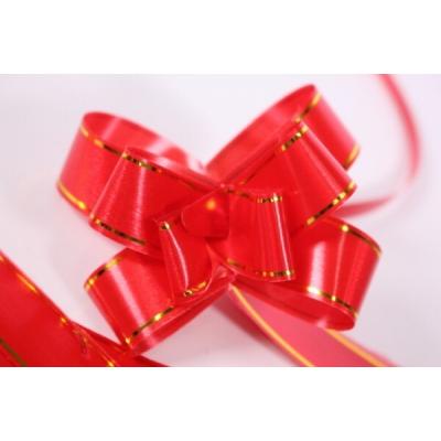 Бант-бабочка 3.2*57 см Красный с золотой полосой 10 шт/уп 56938к