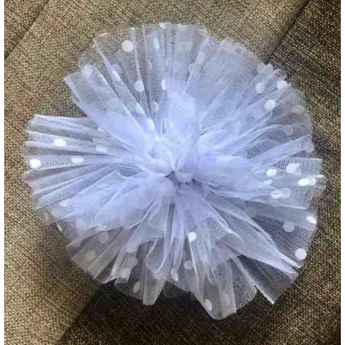 Бант для волос на резинке 20 см Горох 120965