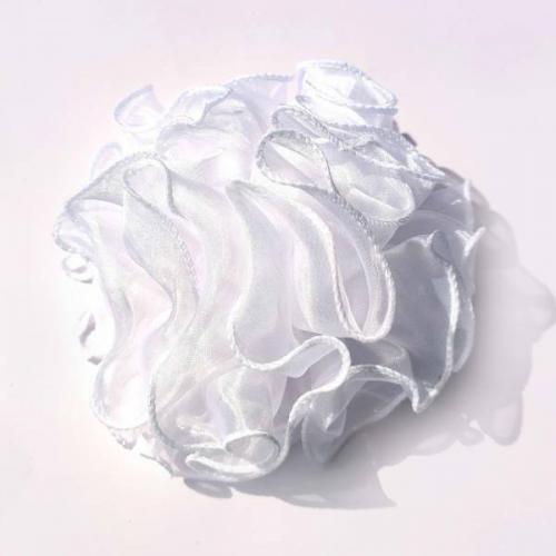 Бант для волос на резинке Белый большой (14 см) 12175